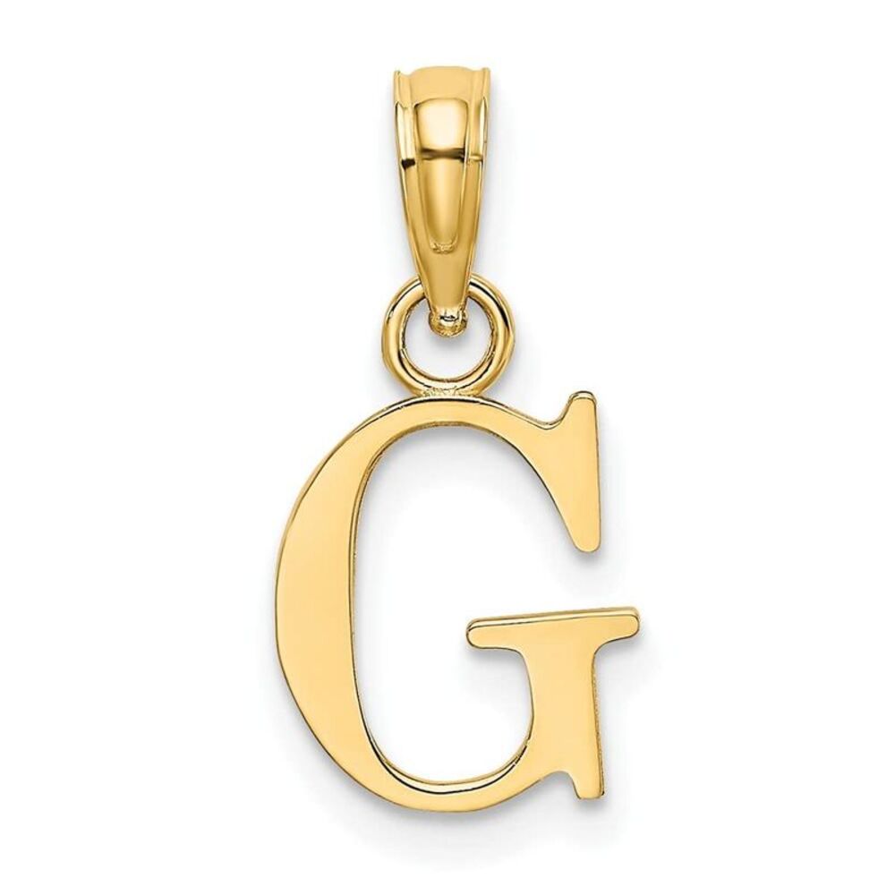10k Yellow Gold Polished G Block Initial Charm - image 6